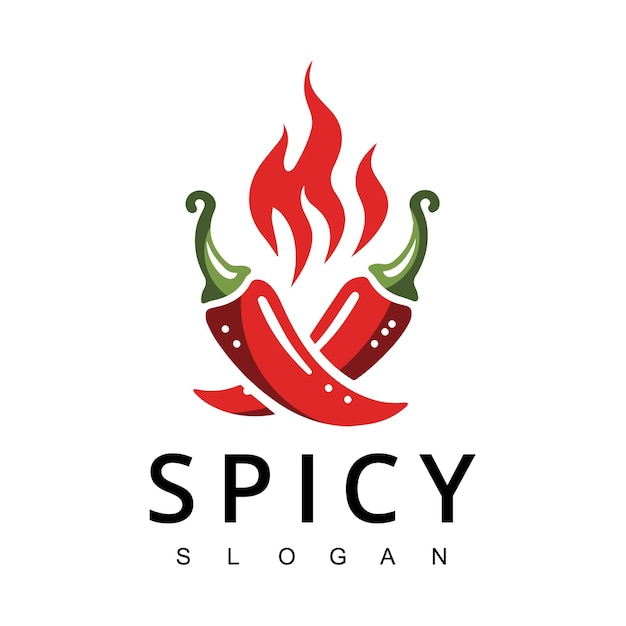 Vettore modello di progettazione del logo di hot chili spicy pepper