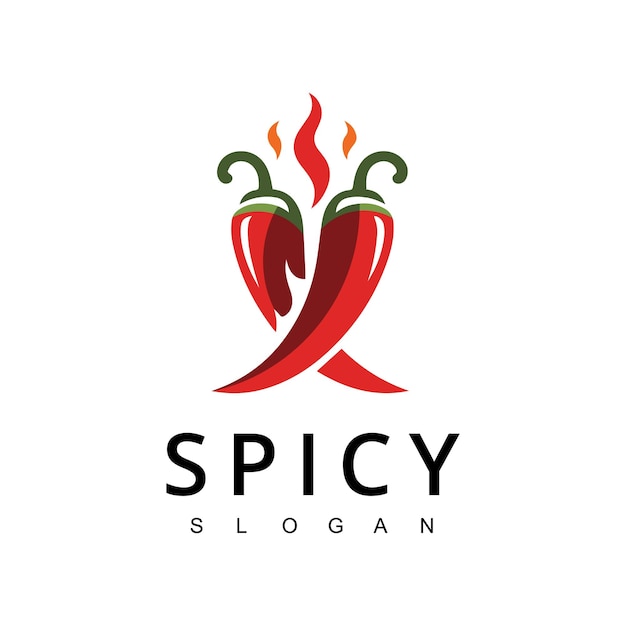 Вектор Логотип hot chili spicy pepper с шаблоном дизайна логотипа