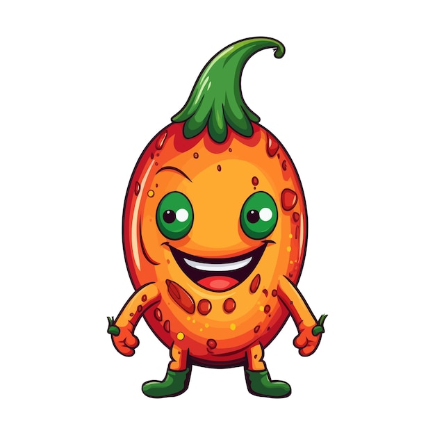 Vector hot chili pepper character cartoon vector