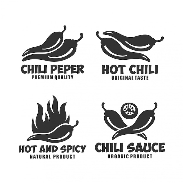 Hot chili pepper logo collection