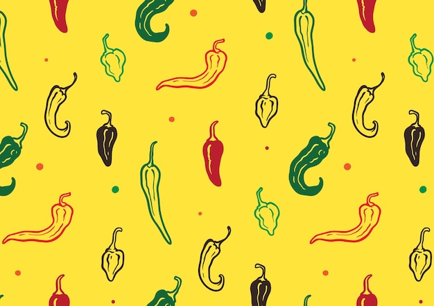 hot chili pepper pattern background