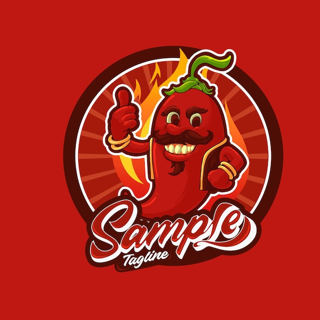 Vector hot chili sauce genie mascot cartoon