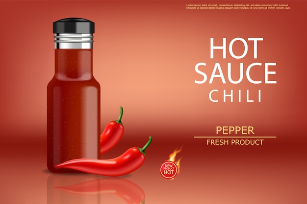 Vector hot chili sauce