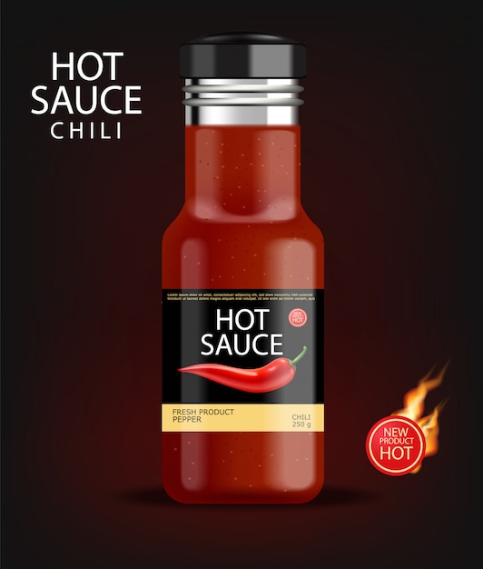 Vector hot chili sauce