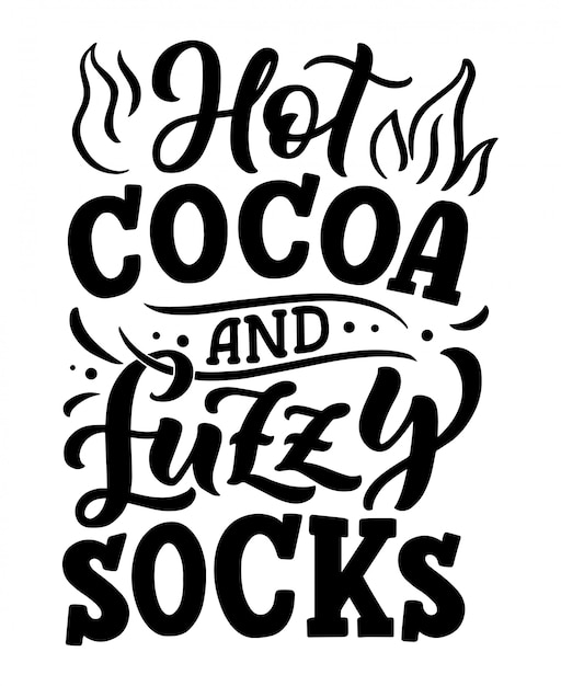 Hot cocoa hand lettering composition.