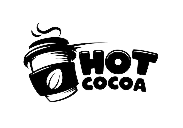 Vettore hot cocoa retrò logo emblema etichetta illustrazione vettoriale