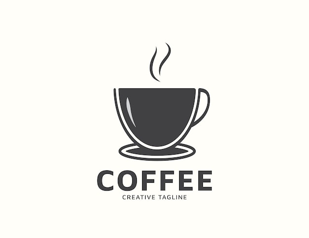 뜨거운 커피 음료 로고 디자인