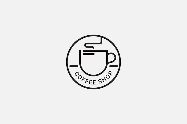 Modello di progettazione di logo di caffè caldo. design minimale del logo del caffè con tazza