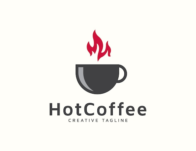 Vector hot coffee logo design