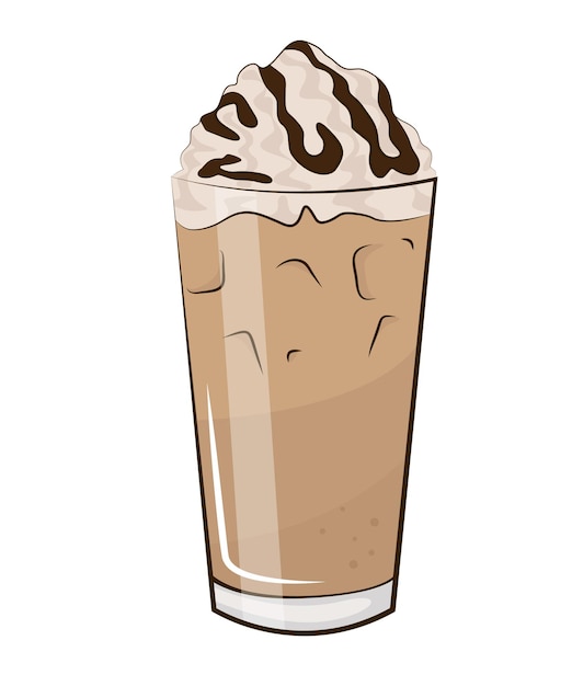 熱いコーヒーと冷たいコーヒー飲料のカップベクトル フラットアイコンベクトルイラスト eps