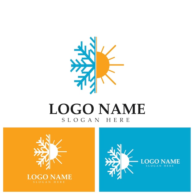 Hot and cold icon graphic design template