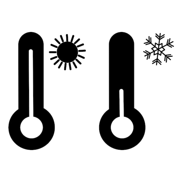 Vector hot and cold temperature icons