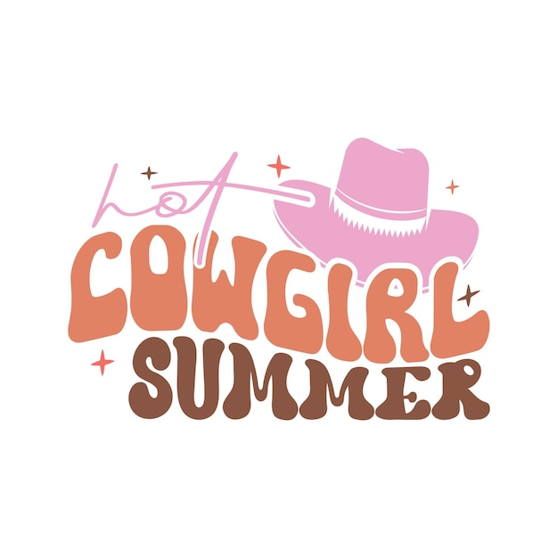 Vector hot cowgirl summer design