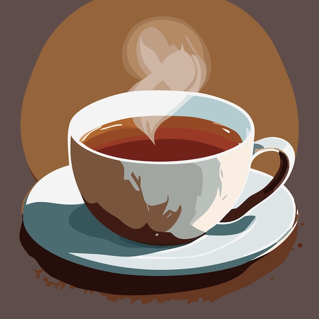 Vector hot cup of tea illustration vector