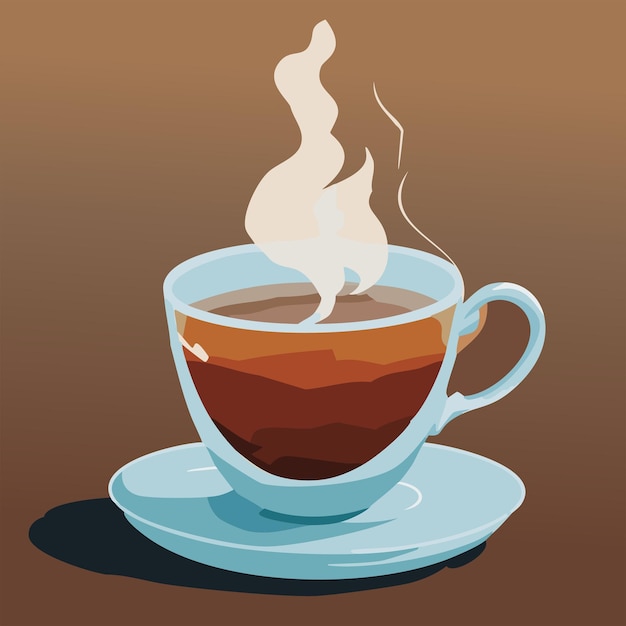 Vector hot cup of tea illustration vector