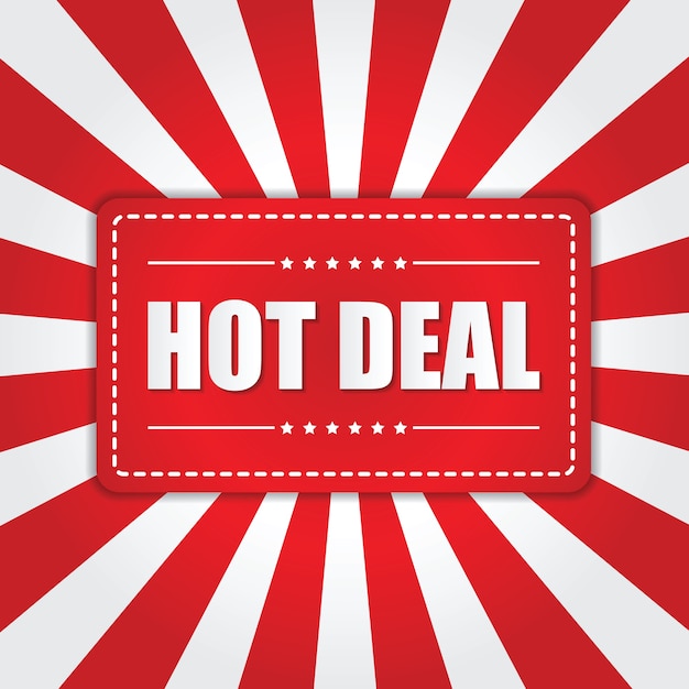 Hot deal-banner met sunburst-effect