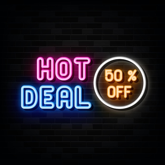 Hot Deal Neon Signs Vector Sign Symbol