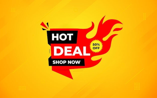 Hot Deal offer banner template Online shop discount sale background Special Discount