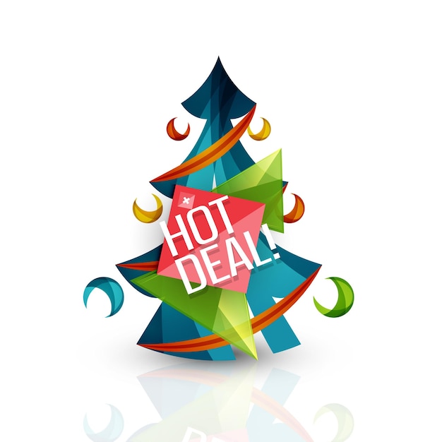 Vector hot deal sale promotion tags badges for christmas and new year