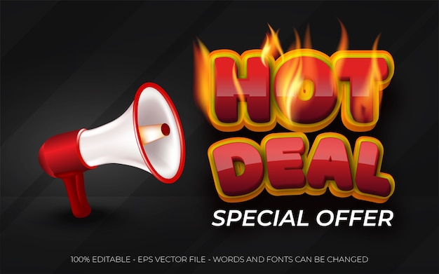 Hot deal speciale aanbieding banner met megafoon