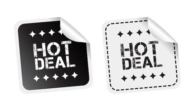 Hot deal sticker Zwart-wit vectorillustratie