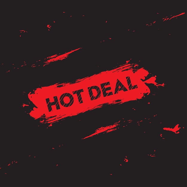 Hot Deals vector icon Flat promotion fire banner price tag hot deal sale offer price