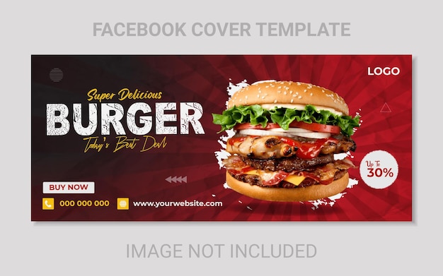 Hot and delicious burger social media post template