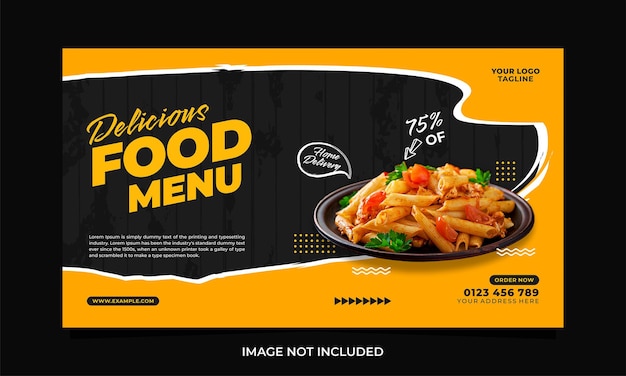 Vector hot and delicious food menu ad banner or poster template