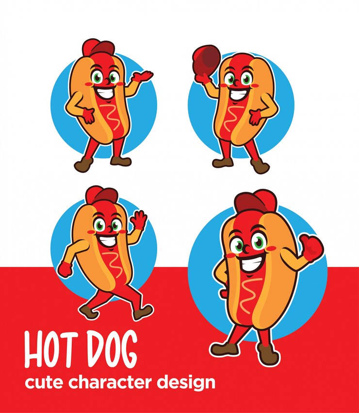 Hot dog cartoon character