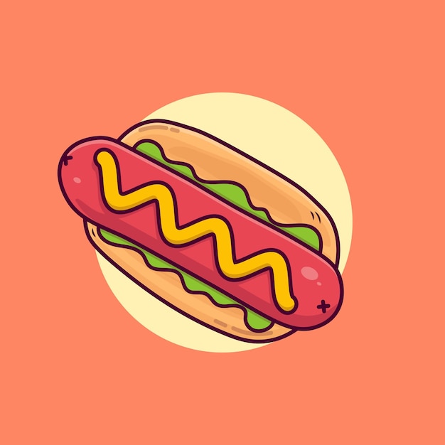 Hot dog cartoon vector illustration