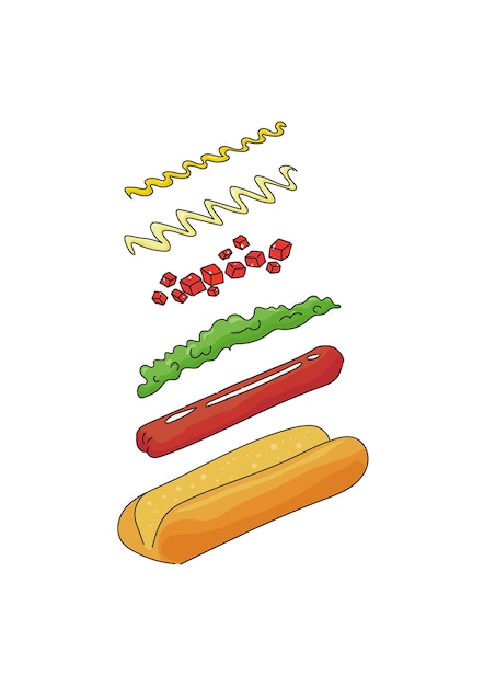 Vector hot dog chileno