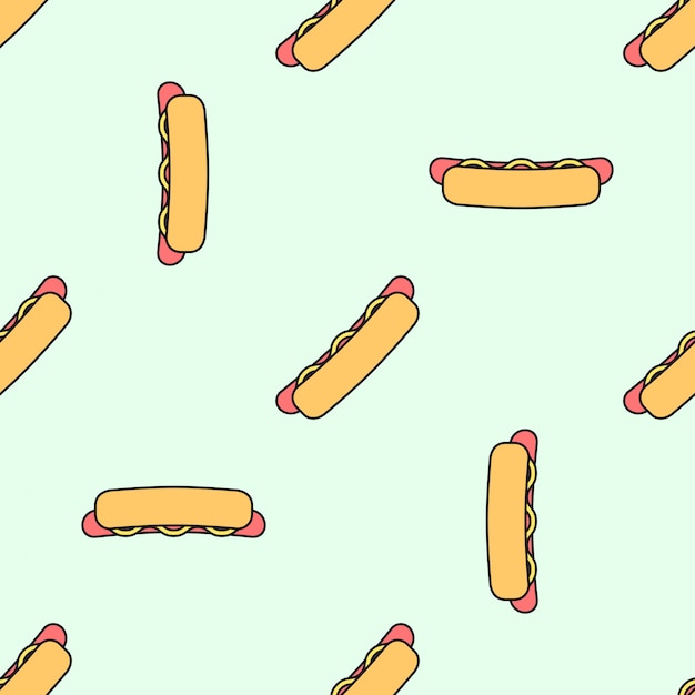 Hot dog colored seamless pattern
