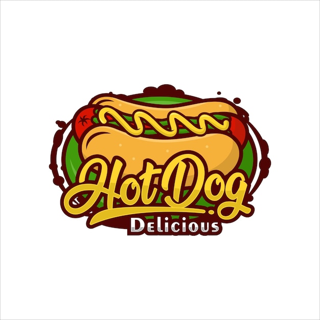 Hot dog delizioso logo design