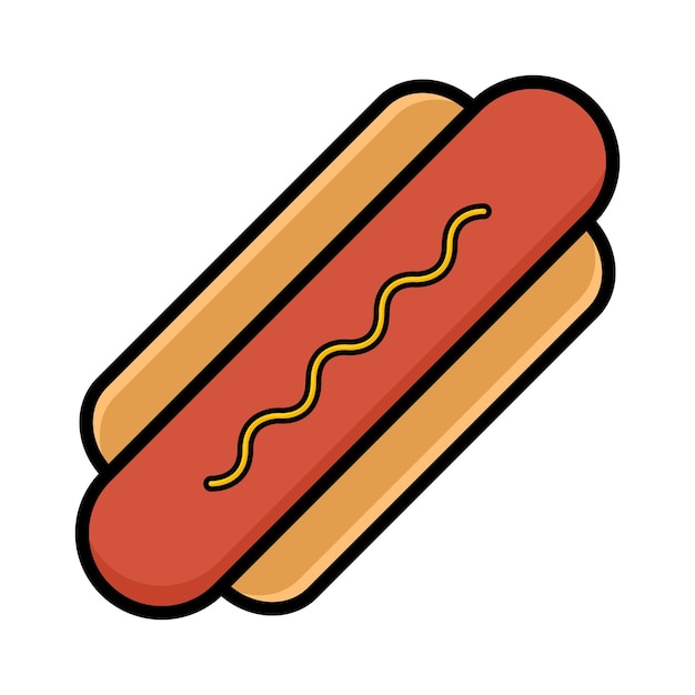 hot dog fast food flat illustration vector for posters menus brochures web and fast food icons