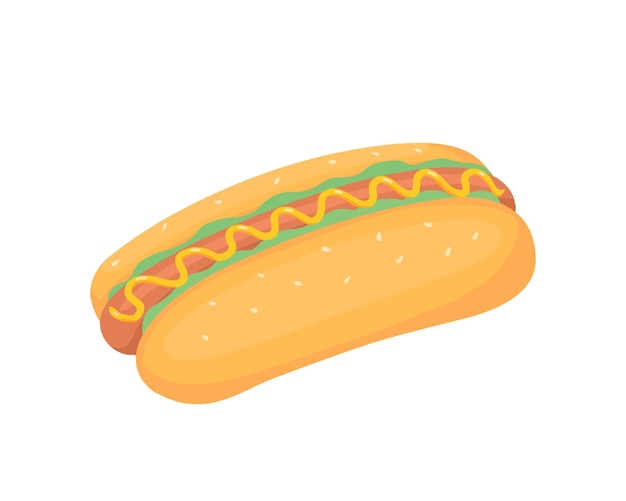 Hot dog fast food Hand drawn illustration