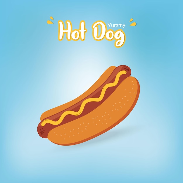 Hot dog fast food hand drawn vector illustration