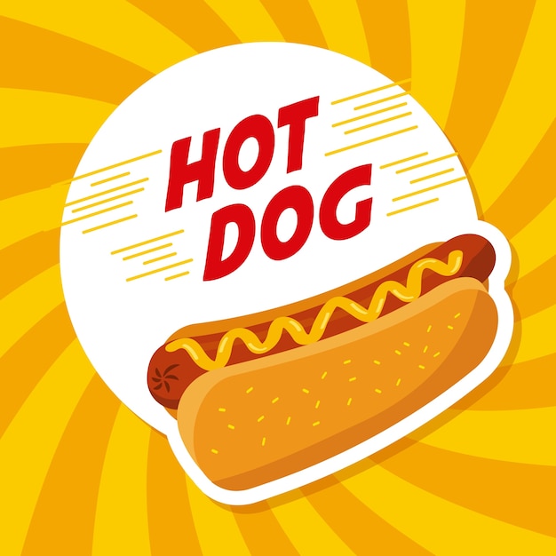 Hot dog fast food mustard delicious