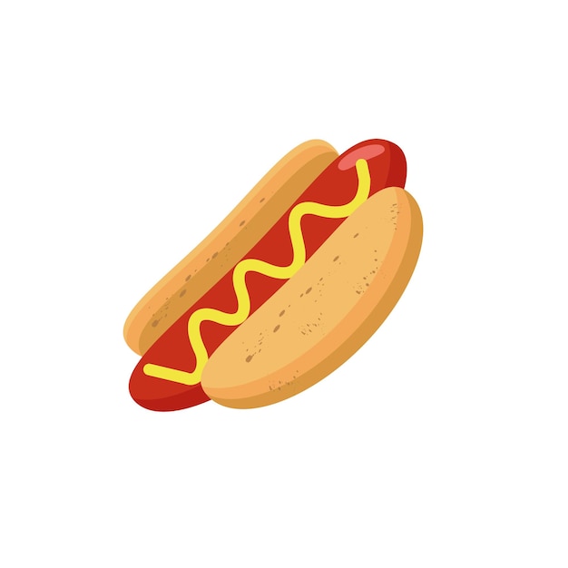 Hot dog flat vector design Fast food banner logo web