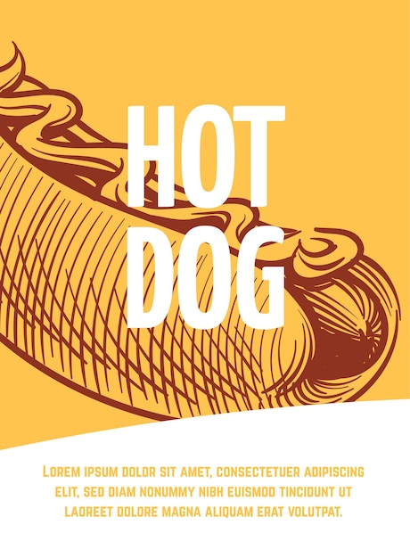 Hot dog flyer Fast food banner sjabloon Vector illustratie