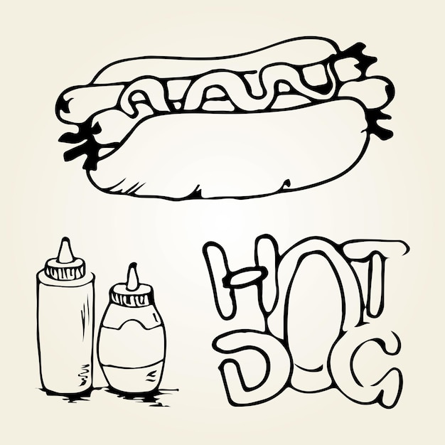 Hot Dog Hand Drawn Illustrations