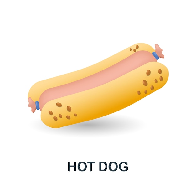 Hot dog icon 3d illustration from fast food collection creative hot dog 3d icon for web design templates infographics and more