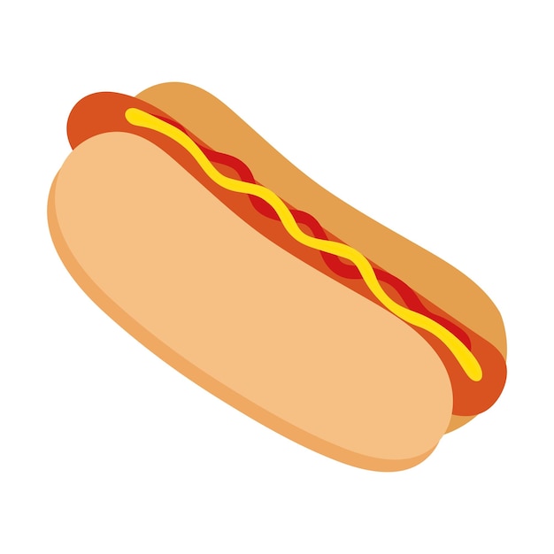 Hot dog icon fast food for menu brochure leaflets vector illustration