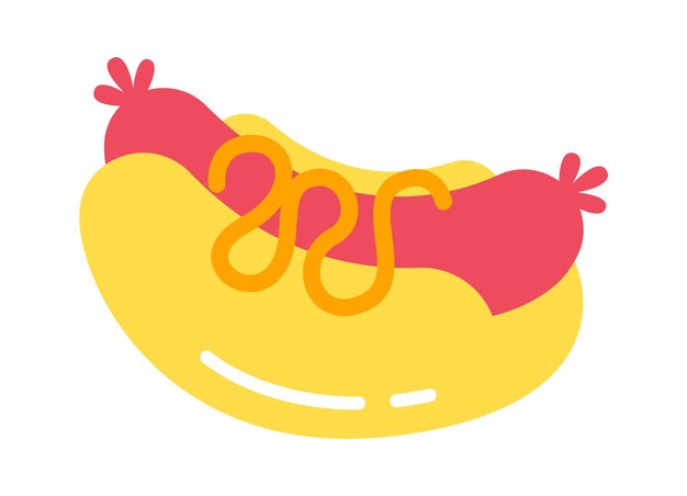 Vector hot dog icon fast food vector illustration