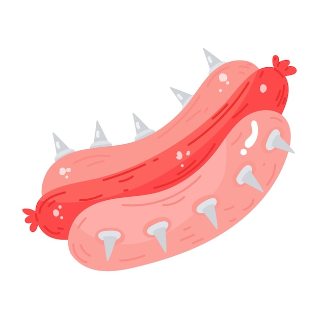 A hot dog icon in flat sticker