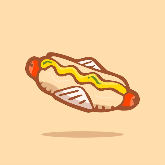 Hot dog illustration for various types of use