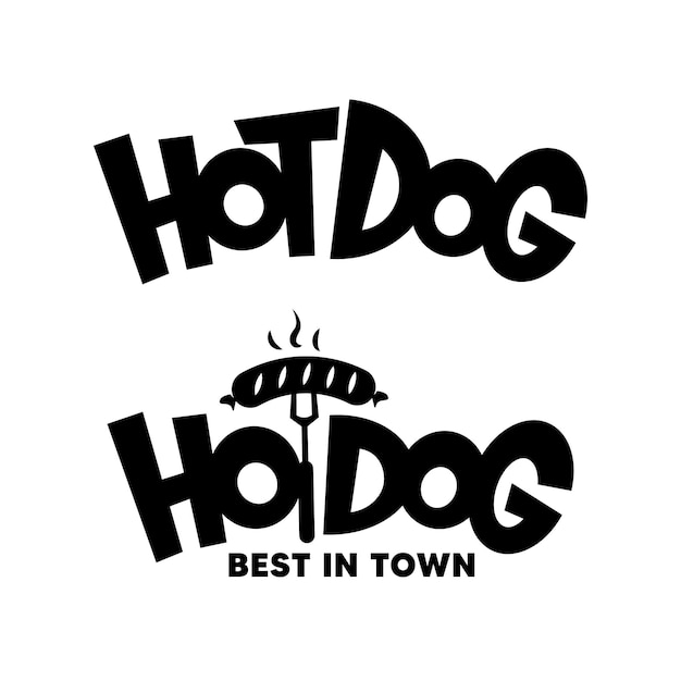 Hot dog lettering typography logo