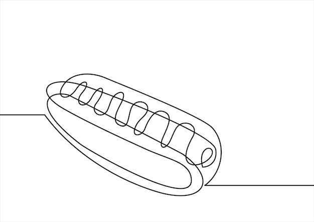 ホットドッグ線アイコン連続線画