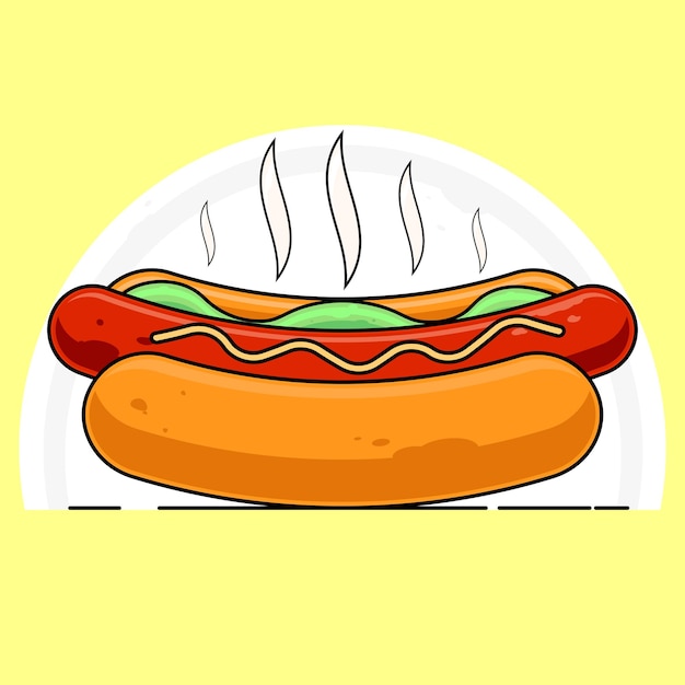 Вектор Шаблон дизайна логотипа hot dog