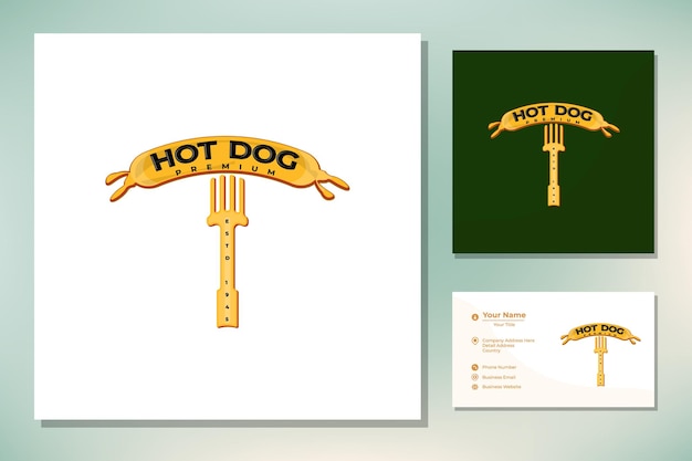 Иллюстрация искусства колбасы с логотипом хот-дога хороша для ресторана или кафе