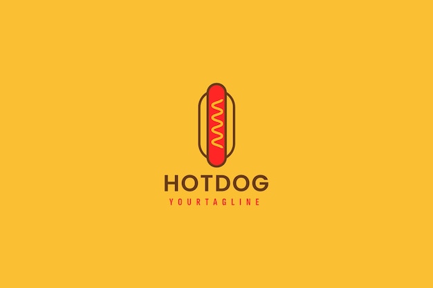 Vector hot dog logo vector icon illustration